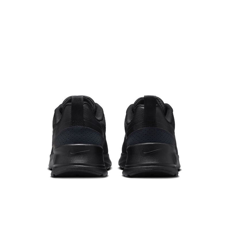 Men's Air Max NuAxis black sneakers, back view with heel collar and tabs
