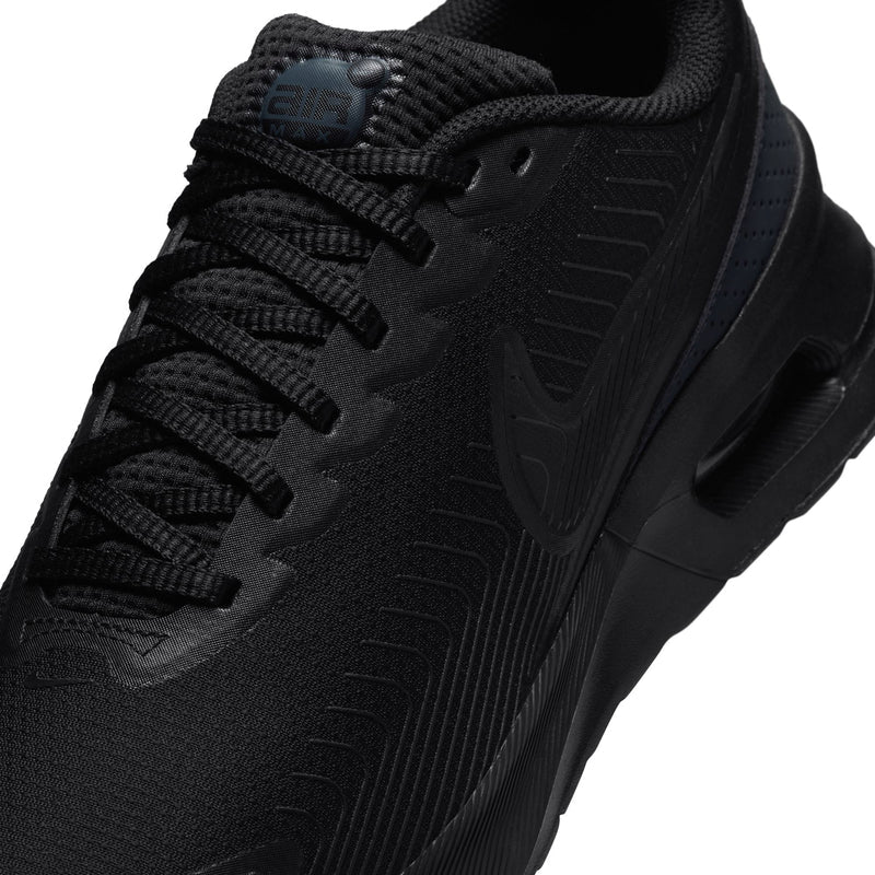 Men's Air Max NuAxis black upper detail, lace area and stitched overlays