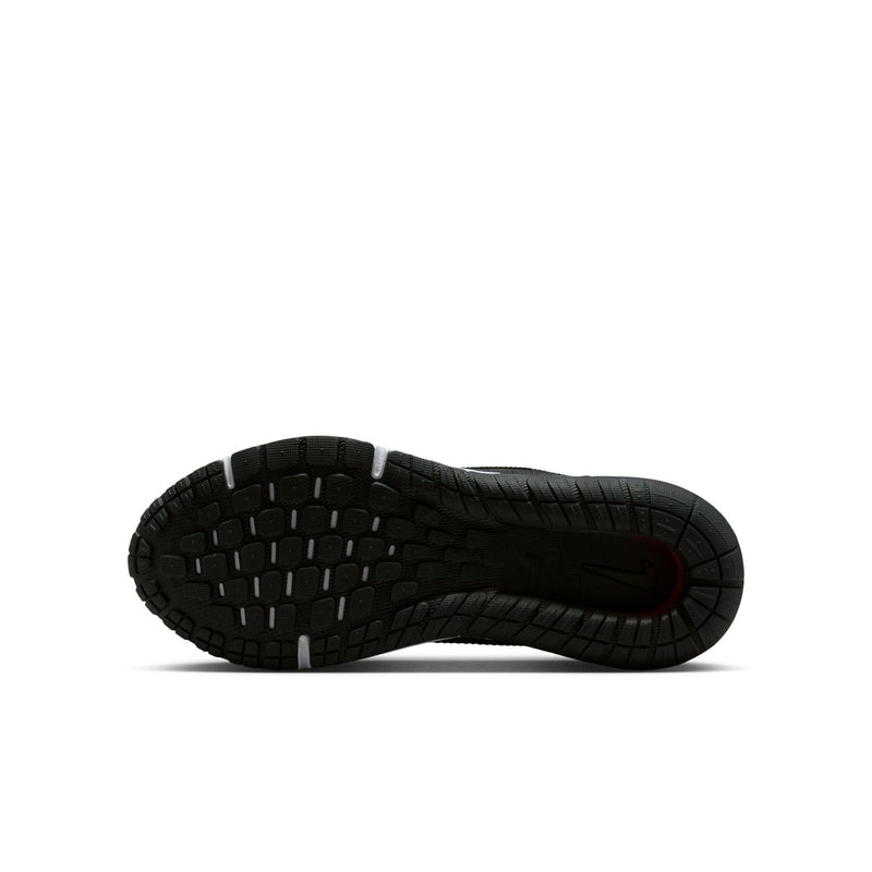 Youth black rubber outsole with textured tread pattern