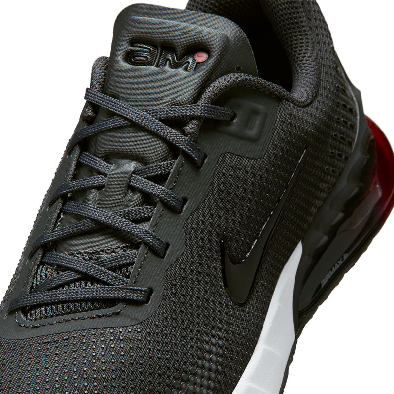 Youth black knit upper with laces, Nike Swoosh, and molded heel Air logo