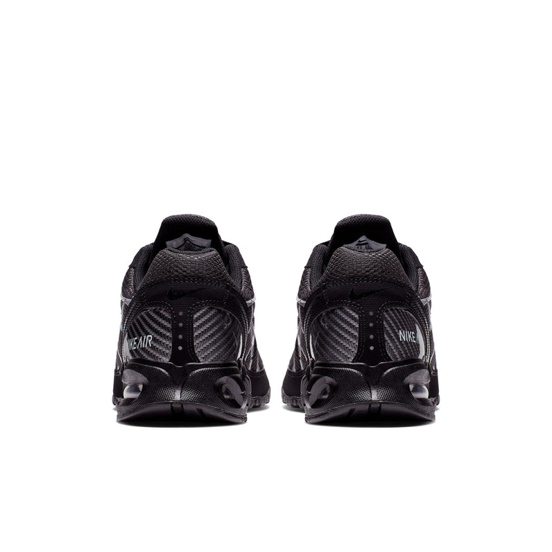 Men's black Nike Air Max sneakers with heel pull-tab and 'AIR' text on back