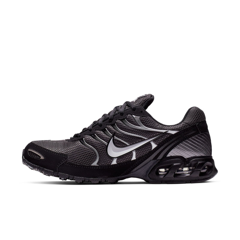 Men's dark black Nike Air Max running shoe with silver Swoosh and sculpted heel Air window