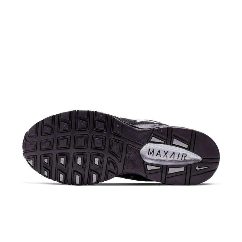 Black rubber shoe outsole with MAX AIR heel badge and textured traction pads