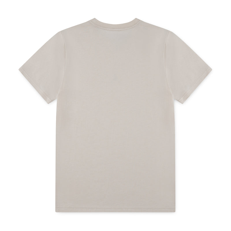 Youth crew neck t-shirt in light brown, plain back