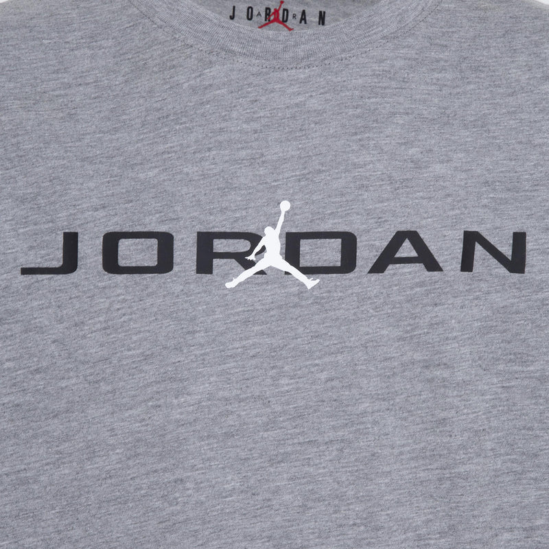 Youth carbon heather T-shirt front with large Jordan logo print