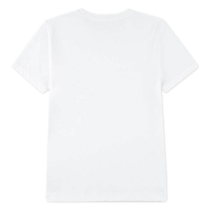 Youth white crew-neck T-shirt, plain back