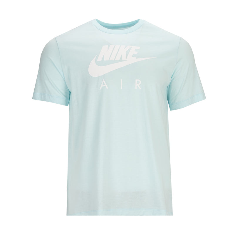 Men's Nike Air tee in glacier blue, short-sleeve crew neck with front logo