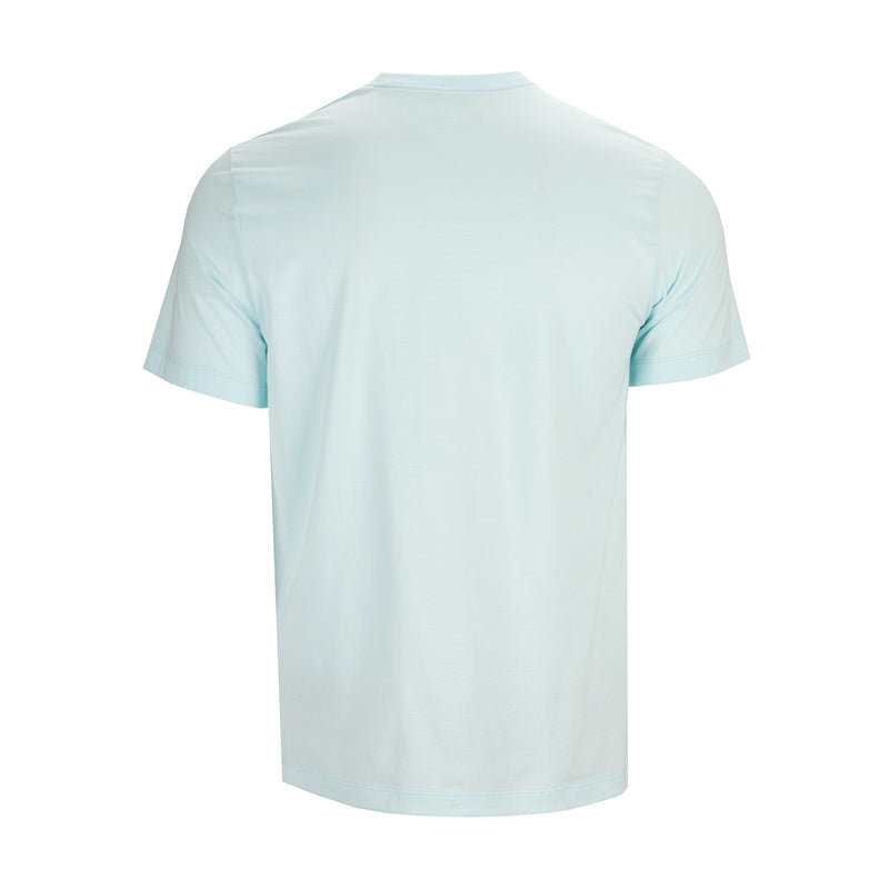 Men's Nike Air tee in glacier blue, short-sleeve crew neck, back view