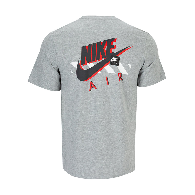 Men's Nike Air Twist T-shirt in dark grey heather, back large Air logo print