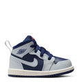 Toddler mid-top sneakers in blue and white with navy panels, lace-up, Air Jordan Jumpman
