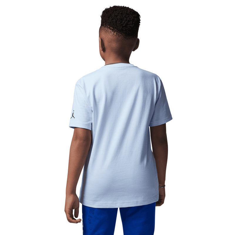 Youth light blue T-shirt, back view