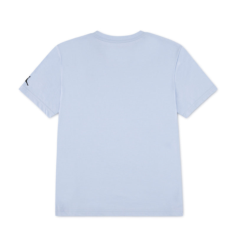Youth light blue T-shirt, plain back view