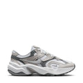 Women’s chunky lace-up sneakers in white, gray, and black with mesh panels