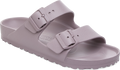 Quarter turn view Women's Birkenstock Footwear style name Arizona Eva Narrow in color Faded Purple. Sku: 1031294