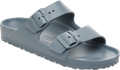 Quarter turn view Men's Birkenstock Footwear style name Arizona Eva in color Basalt Gray Suede. Sku: 1031295