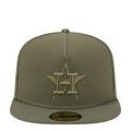 New Olive baseball cap with embroidered star emblem on front panel