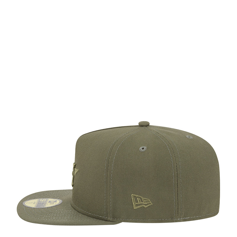 New Olive baseball cap with front logo patch and side emblem patch