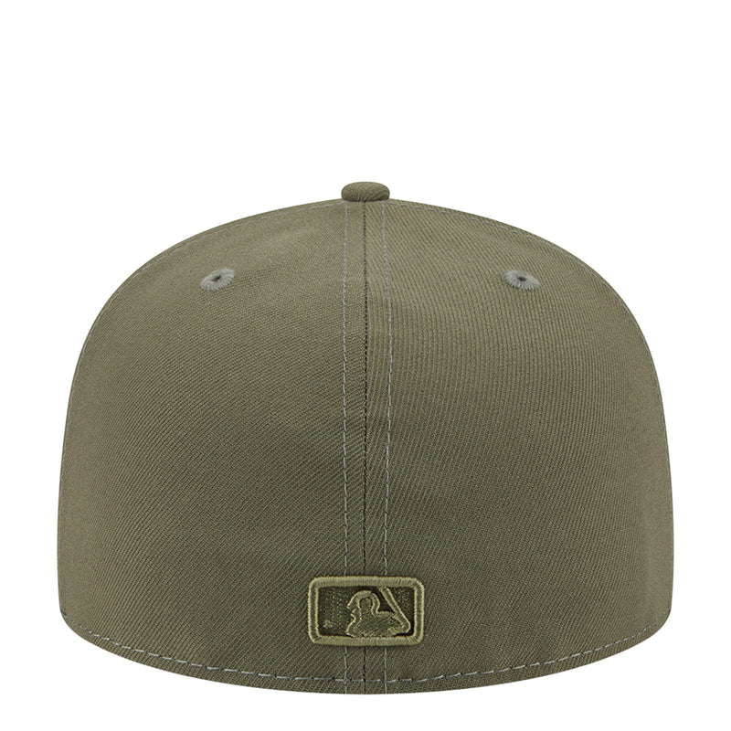 New Olive baseball cap with embroidered horse emblem on back panel
