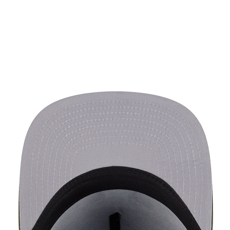 Light gray baseball cap top with black inner band detail