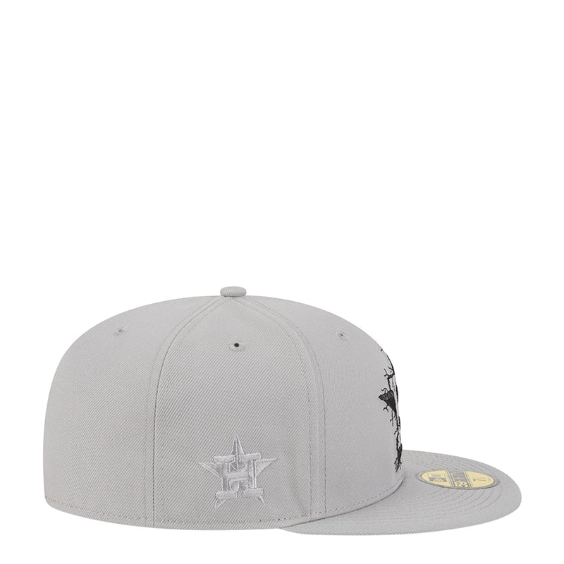 Grey baseball cap with white star-and-text logo embroidery on side