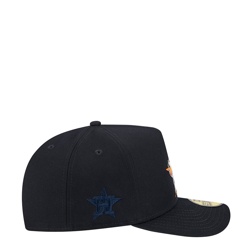 Navy baseball cap side profile with embroidered blue star logo