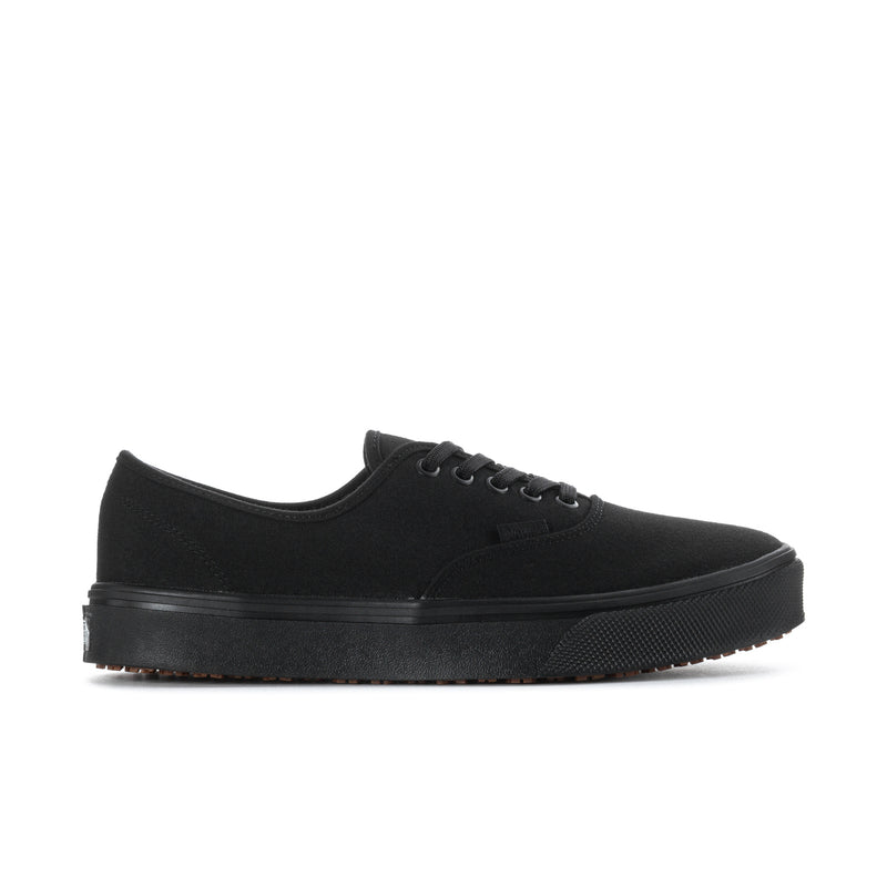 Men's black canvas low-top sneakers with lace-up front and gum outsole