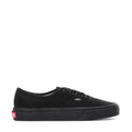 Black canvas youth sneakers, low-top lace-up with Vans logo and rubber sole