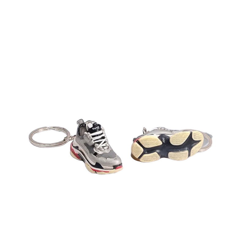 BALENCIAGA SILVER TRIPLE S SNEAKER KEYCHAIN