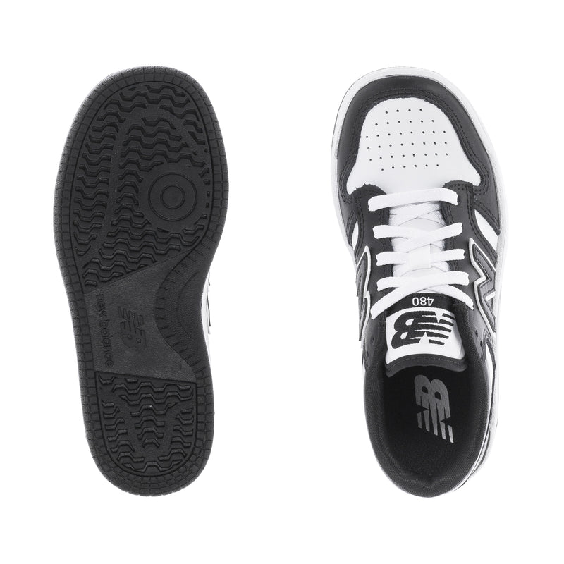 Kids' New Balance 480 wide sneakers, rubber outsole tread and interior print