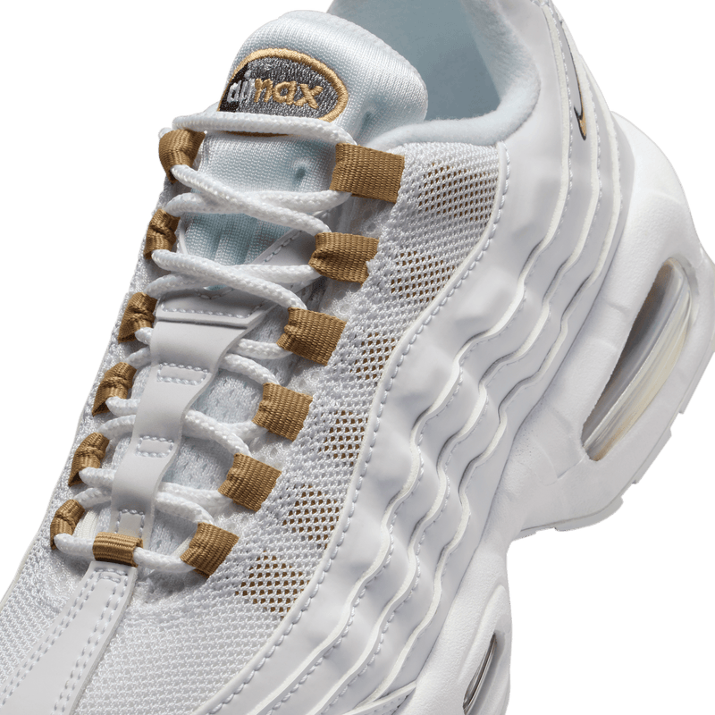 Big Kids' Nike Air Max 95 "White Metallic Gold"