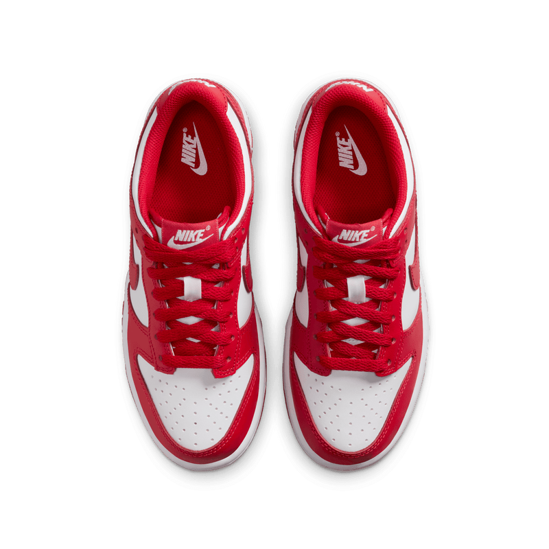 Big Kids' Nike Dunk Low "White University Red"