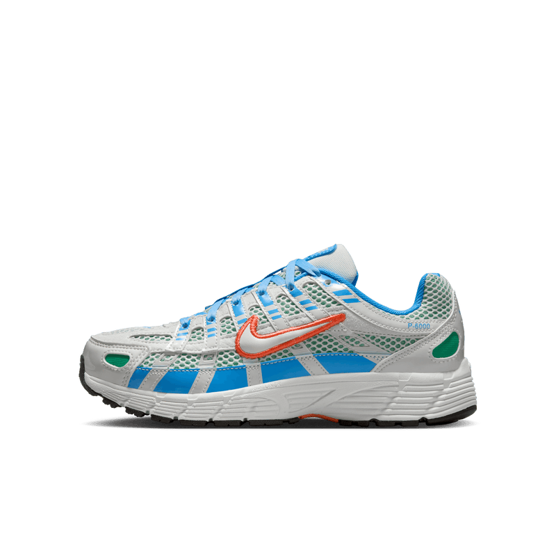 Big Kids' Nike P-6000 BG "White University Blue Stadium Green"