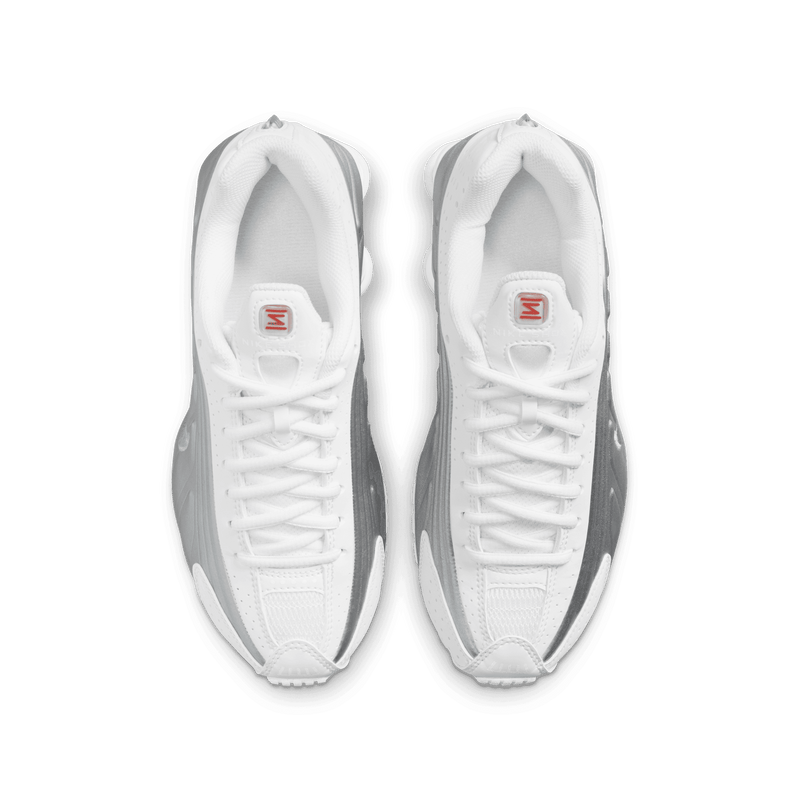 Big Kids' Nike Shox R4 "White Metallic Silver'