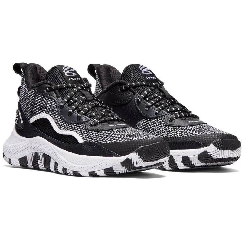 Big Kids' Under Armour Curry Basketball Shoes 3Z 24 "Black Halo Gray"