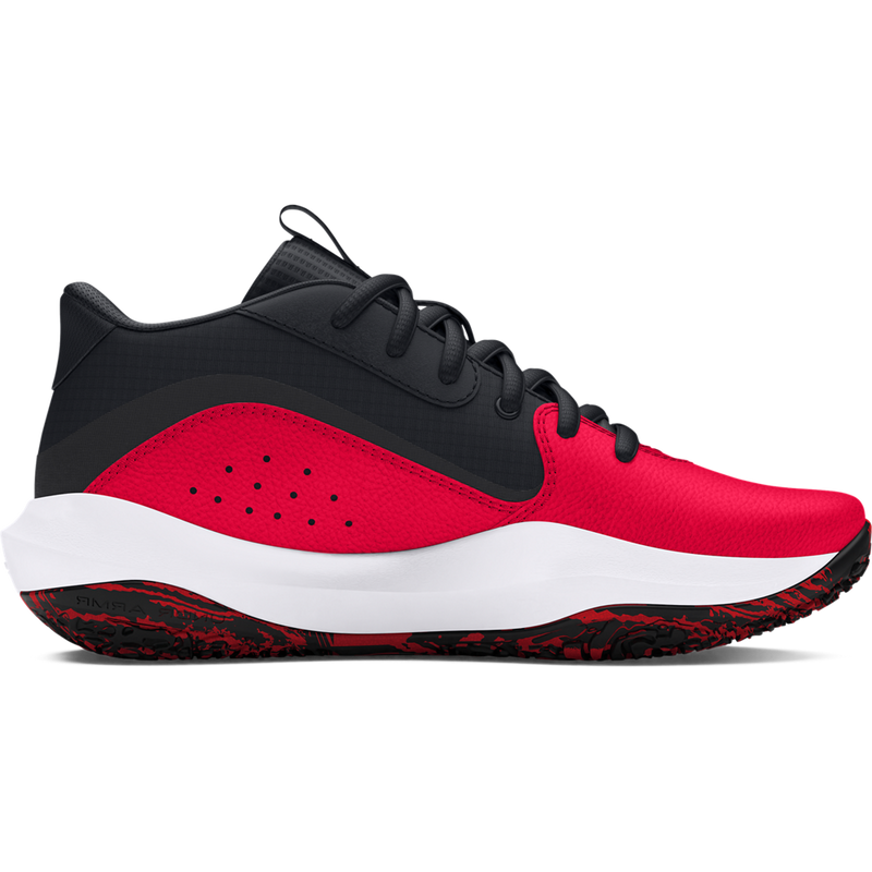 Big Kids' Under Armour Lockdown 7 Basketball Shoes "Red Black White"