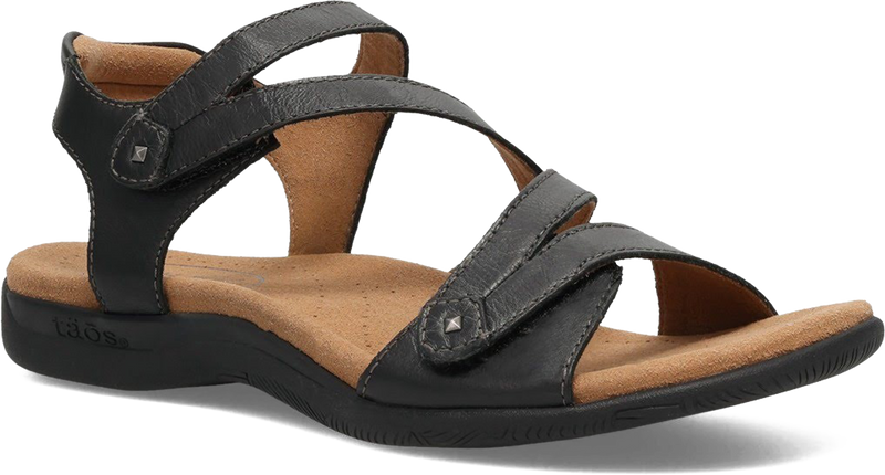 Quarter turn view Women's Taos Footwear style name Big Time Wide in color Black. Sku: BGT-14132BLKW