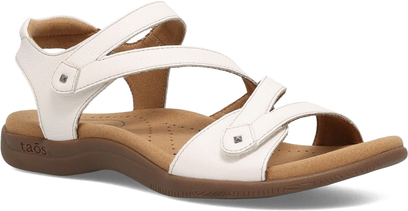 Quarter turn view Women's Taos Footwear style name Big Time Wide in color White. Sku: BGT-14132WHTW