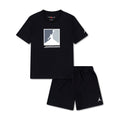 Kids black logo graphic T-shirt and matching shorts set