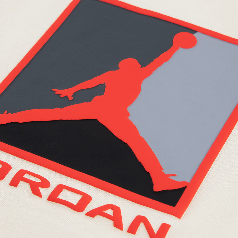 Jordan silhouette logo with red border and JORDAN text print