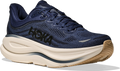 Quarter turn view Men's HOKA Footwear style name Bondi 9 Wide in color Midnight Blue/ Varsity Navy. Sku: 1162013-MVR
