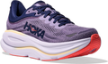 Quarter turn view Women's HOKA Footwear style name Bondi 9 Wide in color Berry Jam. Sku: 1162014-BJM