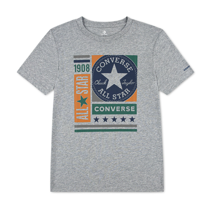 Youth dark grey heather T-shirt with large Converse All Star graphic front