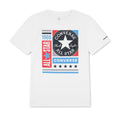 Youth white Converse graphic T-shirt with colorful All Star logo print on chest