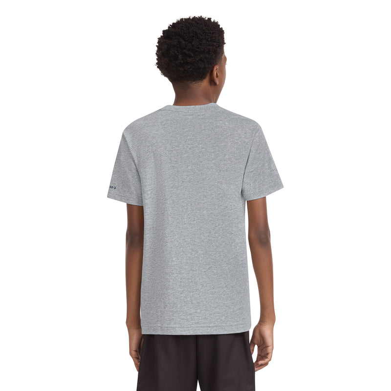 Youth dark grey heather T-shirt with plain back