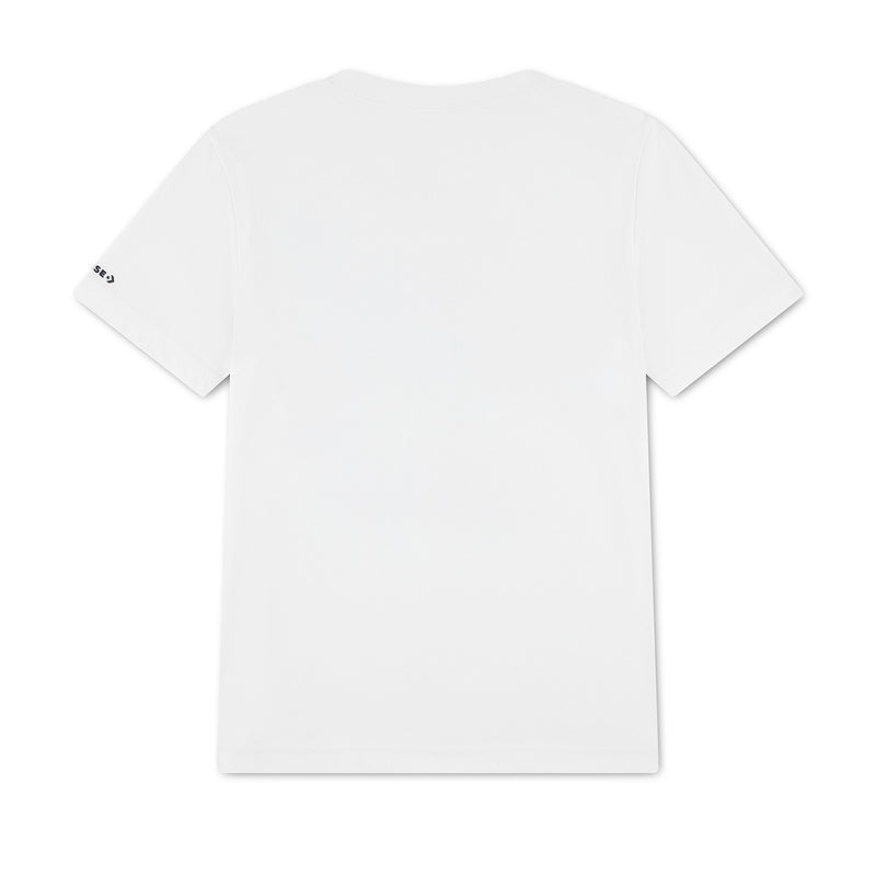 Youth white Converse T-shirt, plain back view