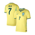 Men's Brazil home replica football jersey in canary yellow with teal trim and #7