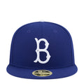 Blue baseball cap with white B logo on the front