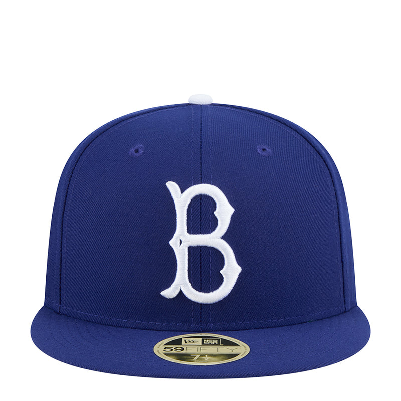 Blue baseball cap with white B logo on the front