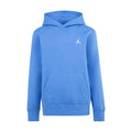 Youth Legend Blue fleece pullover hoodie with Jumpman logo and kangaroo pocket