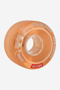 Bruiser Cruiser Wheel 62mm Clear Coral with translucent hub and Globe branding